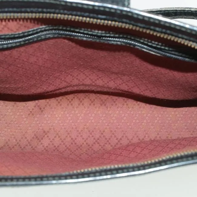 Rare, GUCCI, black Guccissima print satchel/tote bag w/ a 1973 style, round, red and green enamel GG logo snap!