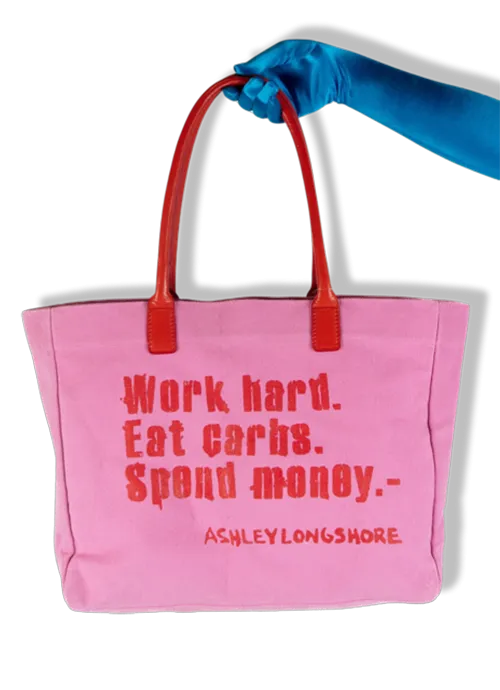 Red & Pink "The Way to Happiness" Tote
