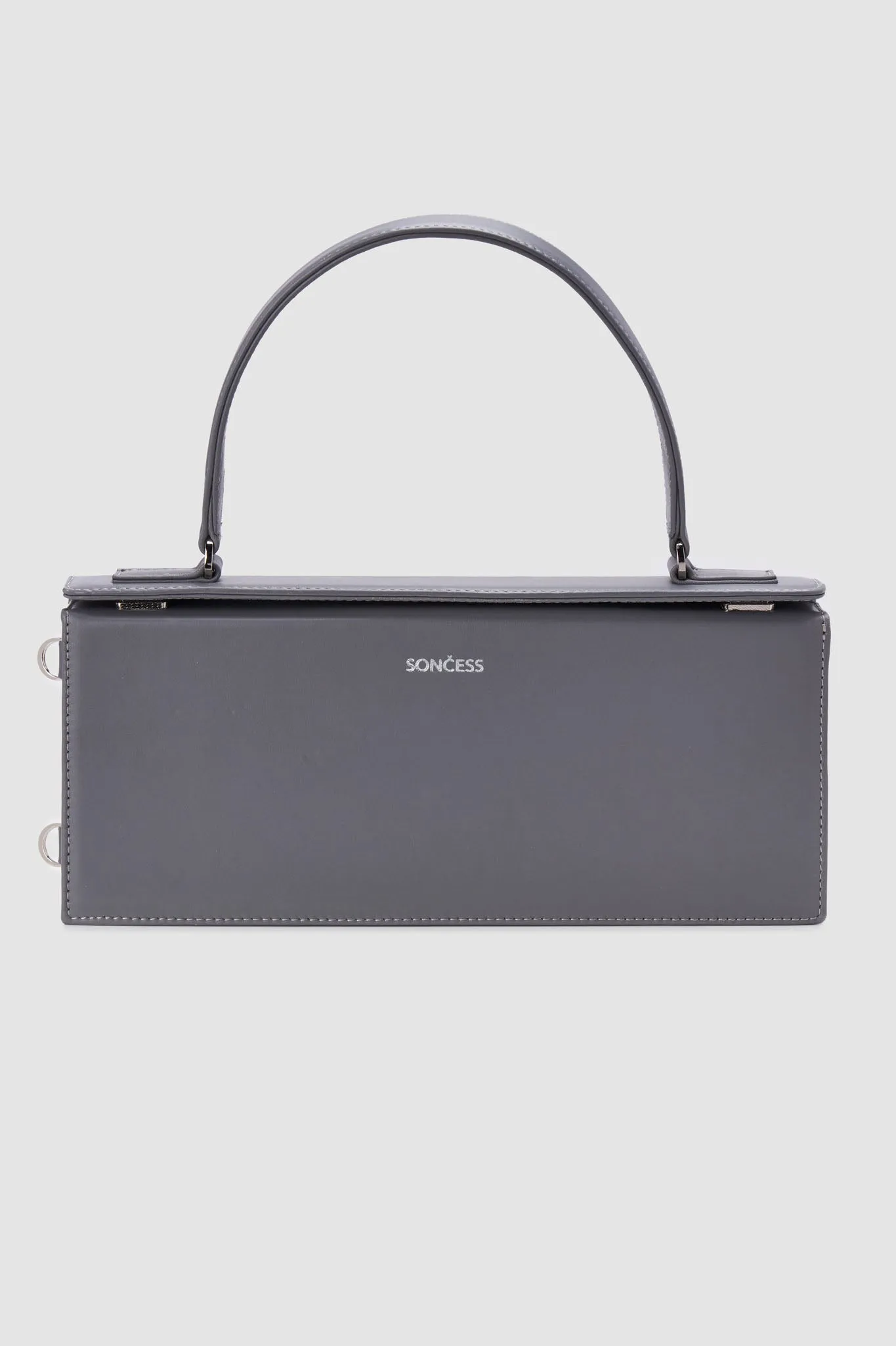 Structured rectangle shoulder bag in gray