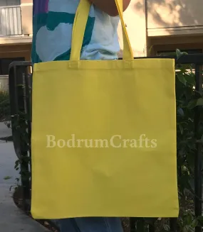 Yellow Color Heavy Duty Canvas Tote Bags, Shipping Grocery Totes Wholesale